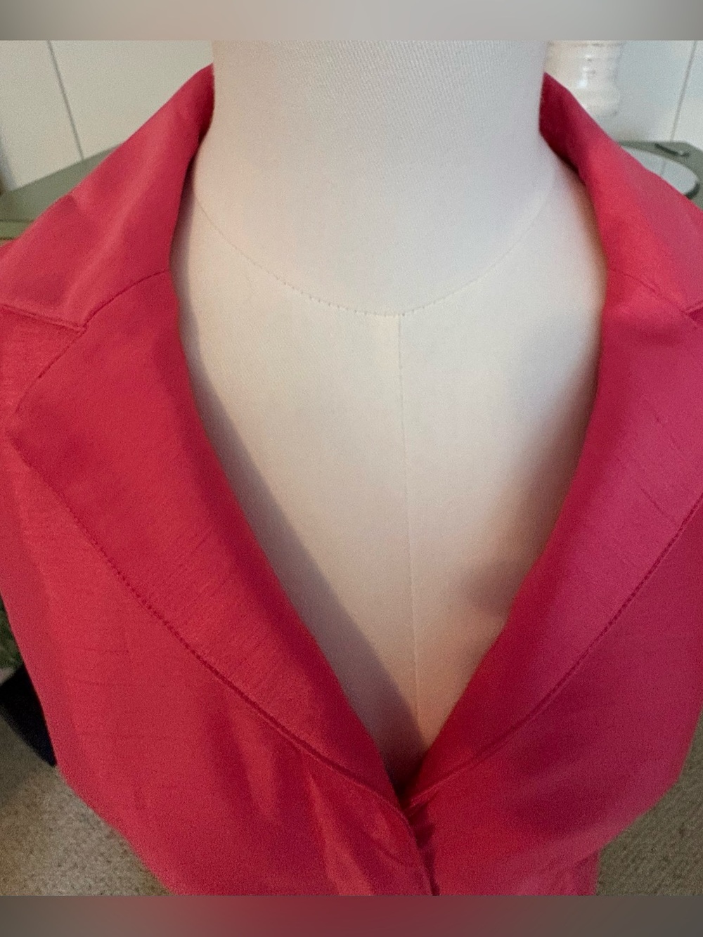 Kasper Hot Pink Classic Fit & Flare Dress w Tailored Princess Seams & Sash Sz 8 - Picture 12 of 15